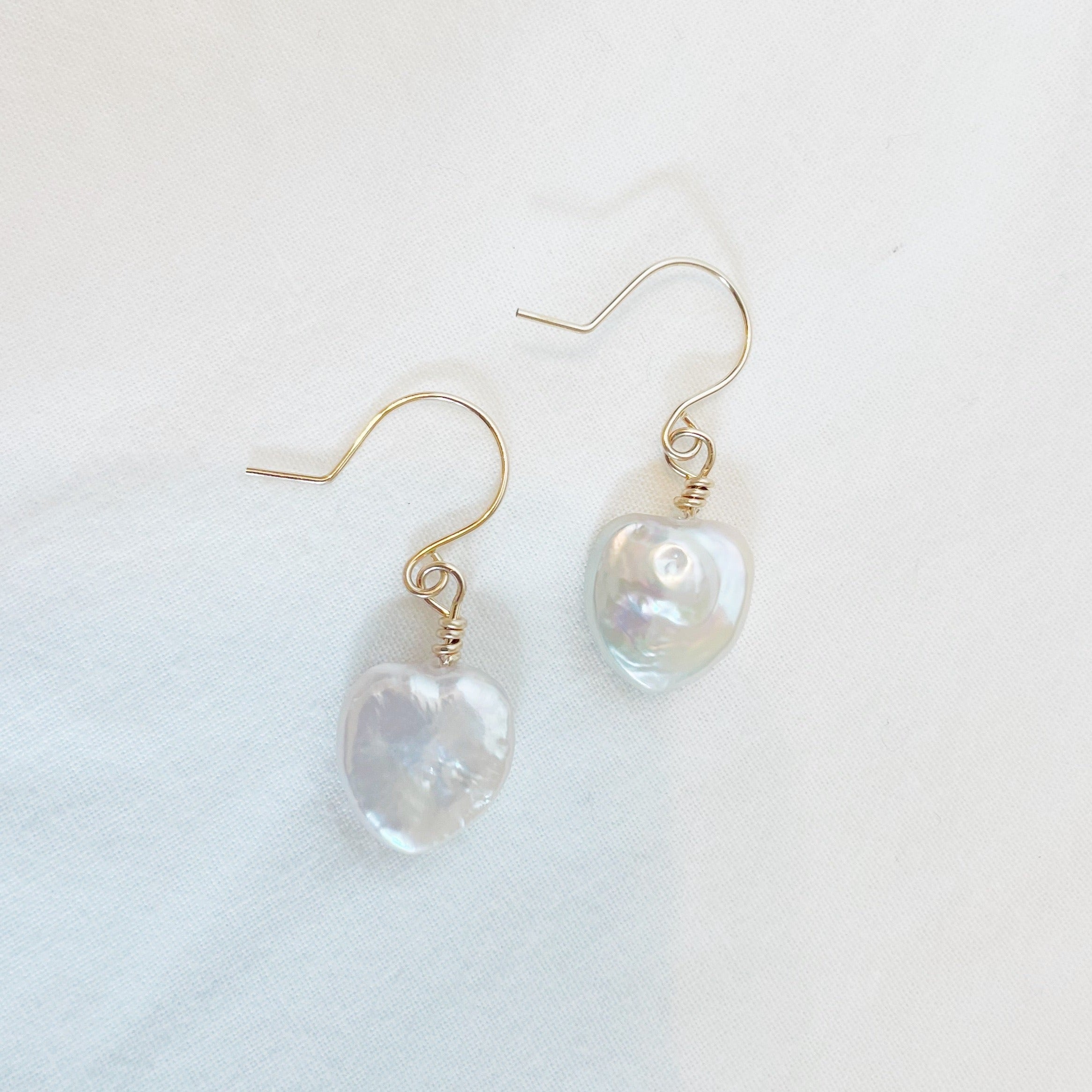 Freshwater Heart Pearl Earrings