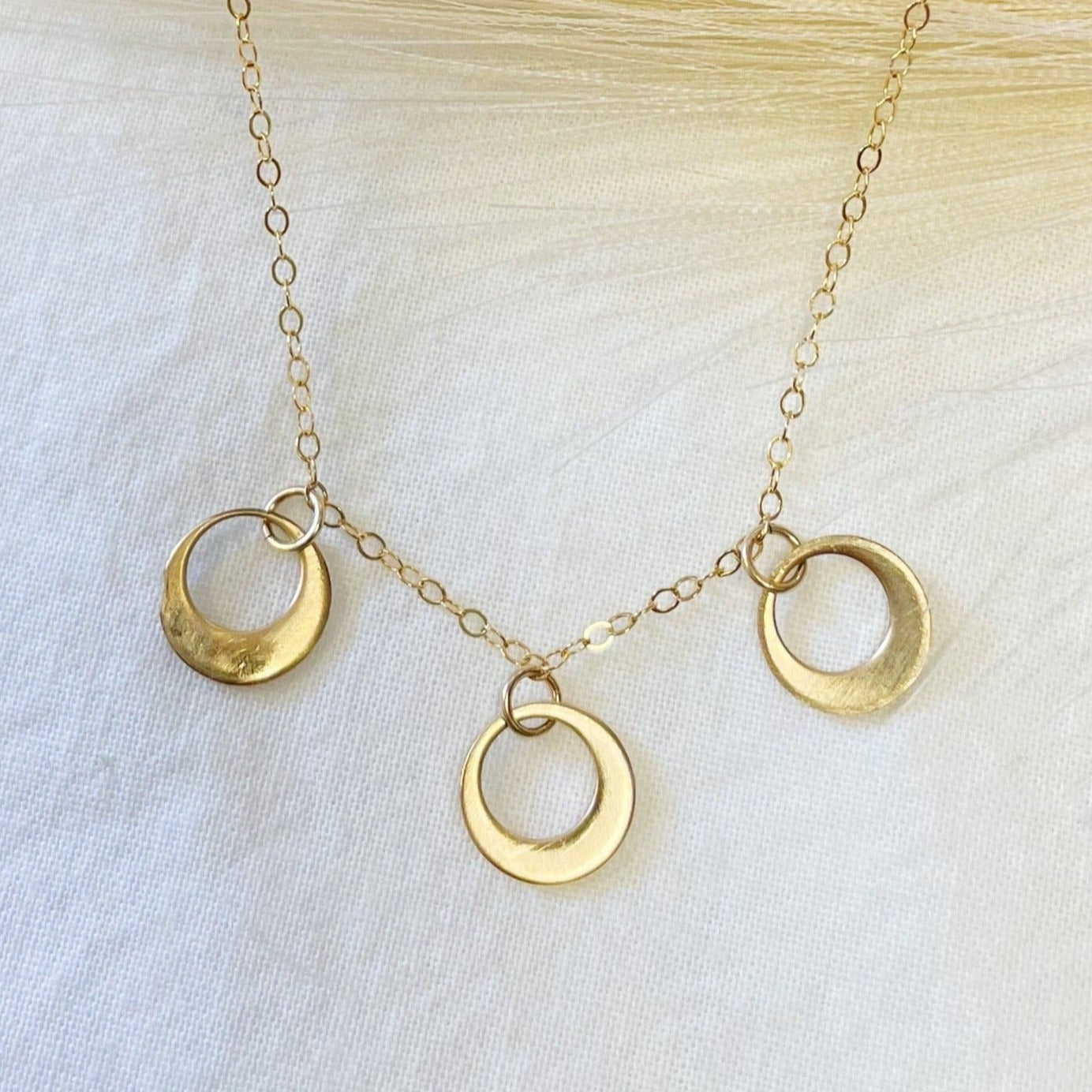 Gold filled deals circle necklace