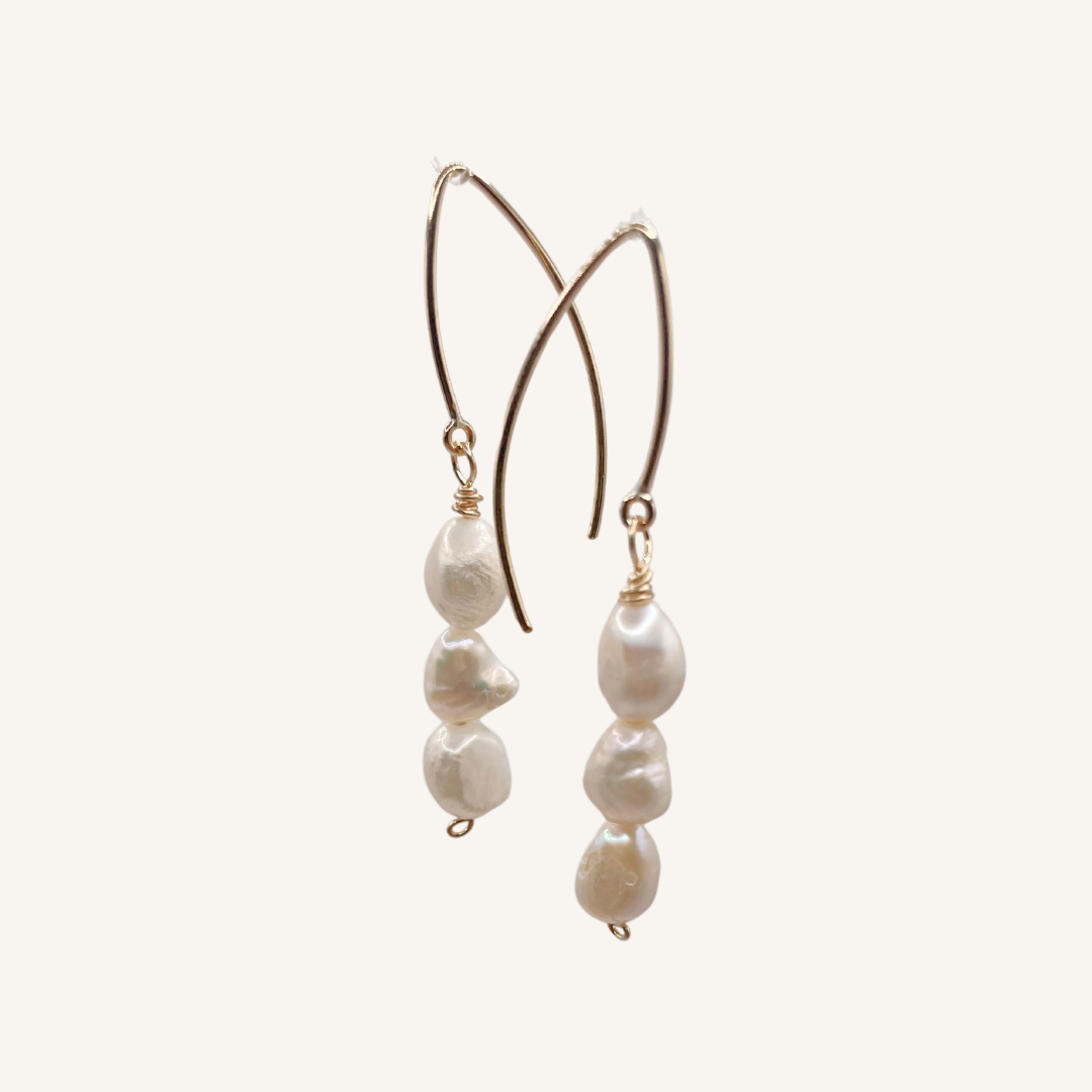 Triple Pearl Earrings