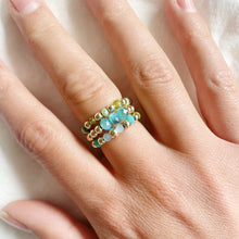 Load image into Gallery viewer, Turquoise Glass Bead Ring
