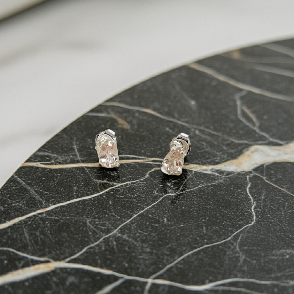 Pear Shaped Morganite Earrings