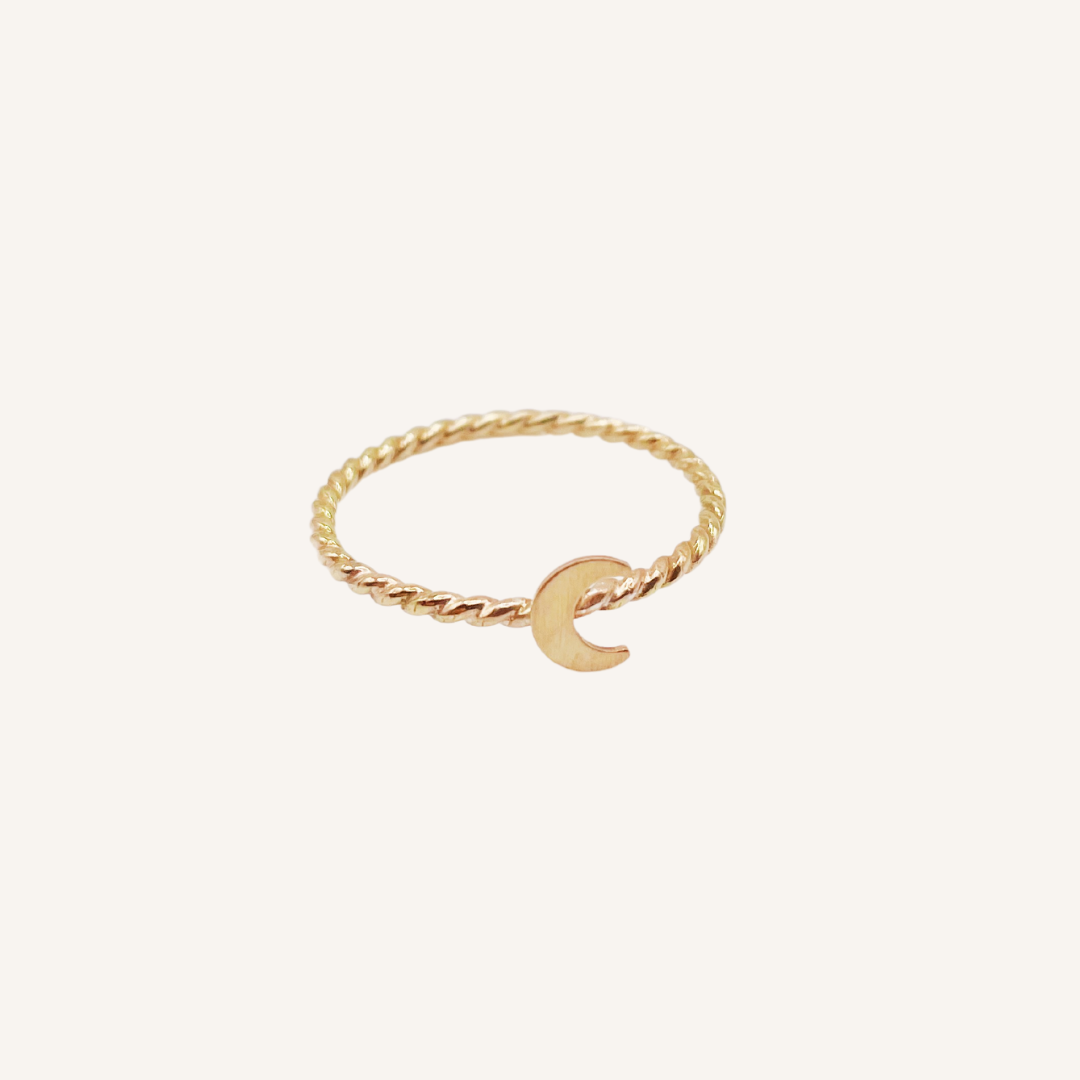 Crescent Moon Rope Ring