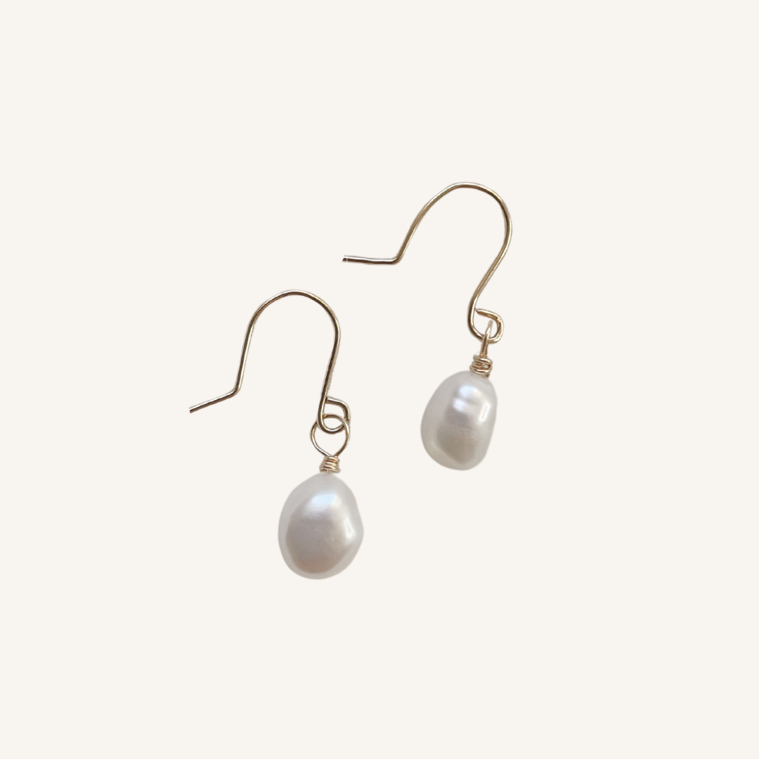 White Pearl Earrings