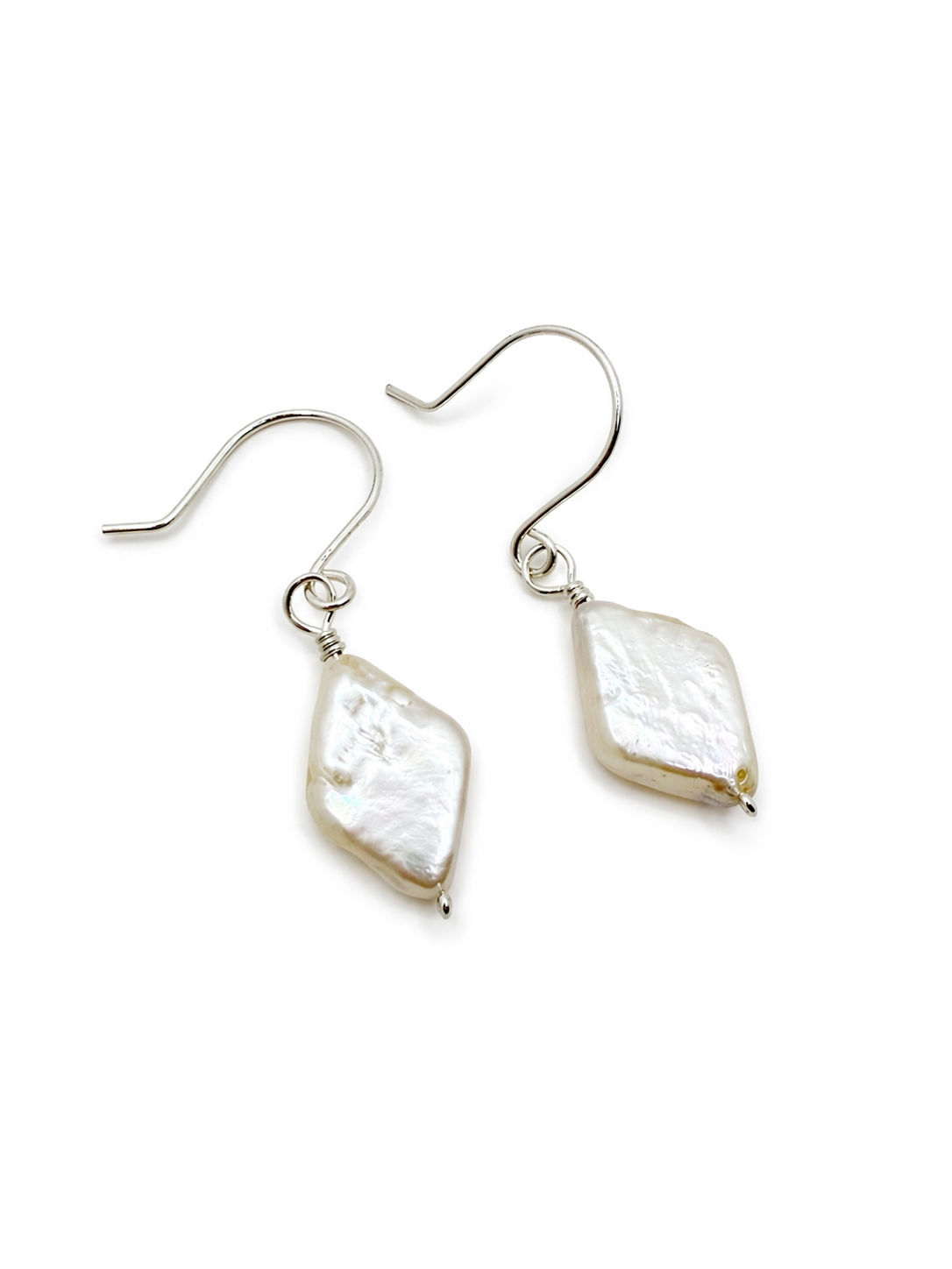 Diamond Shaped Pearl Earrings