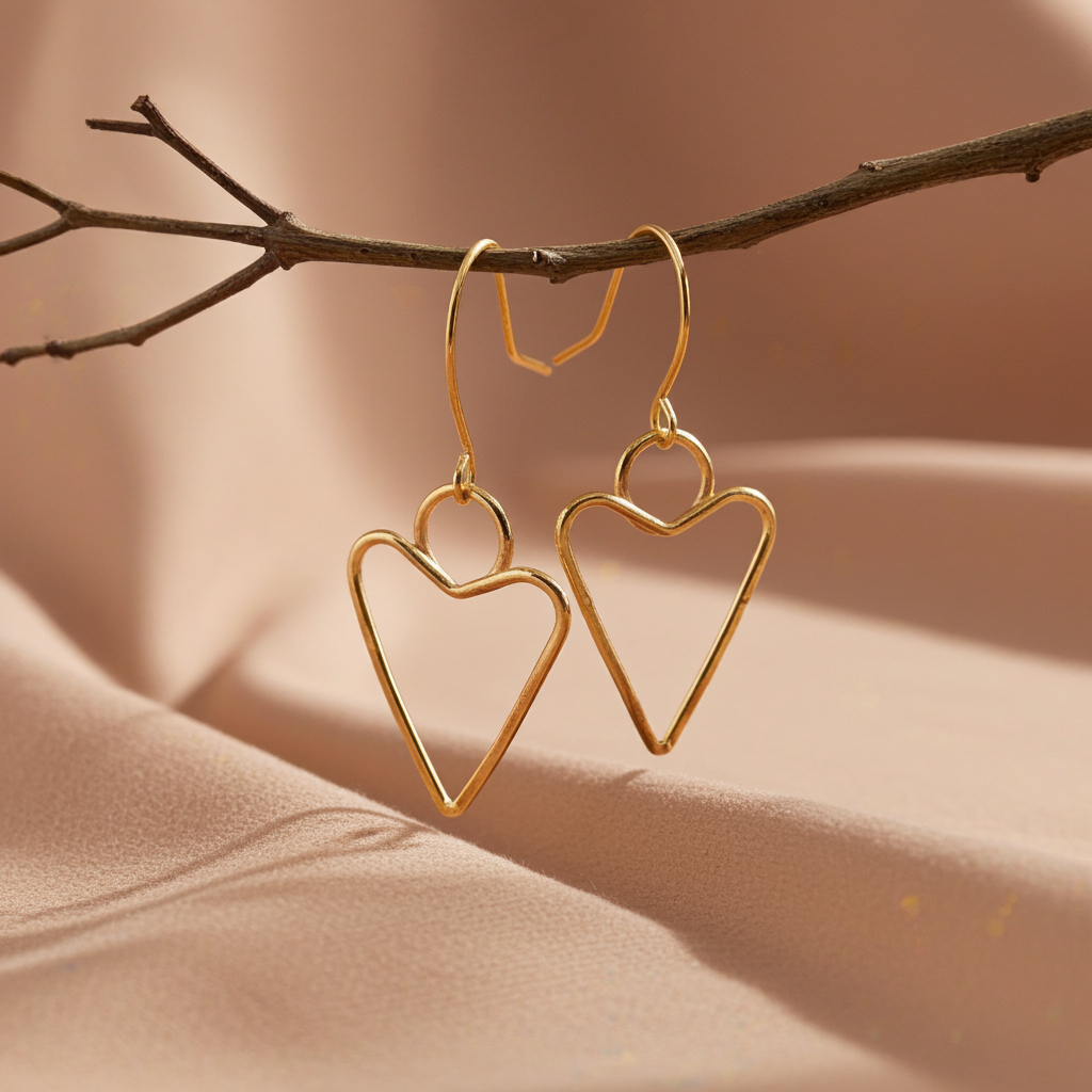 Gold Heart Earrings
