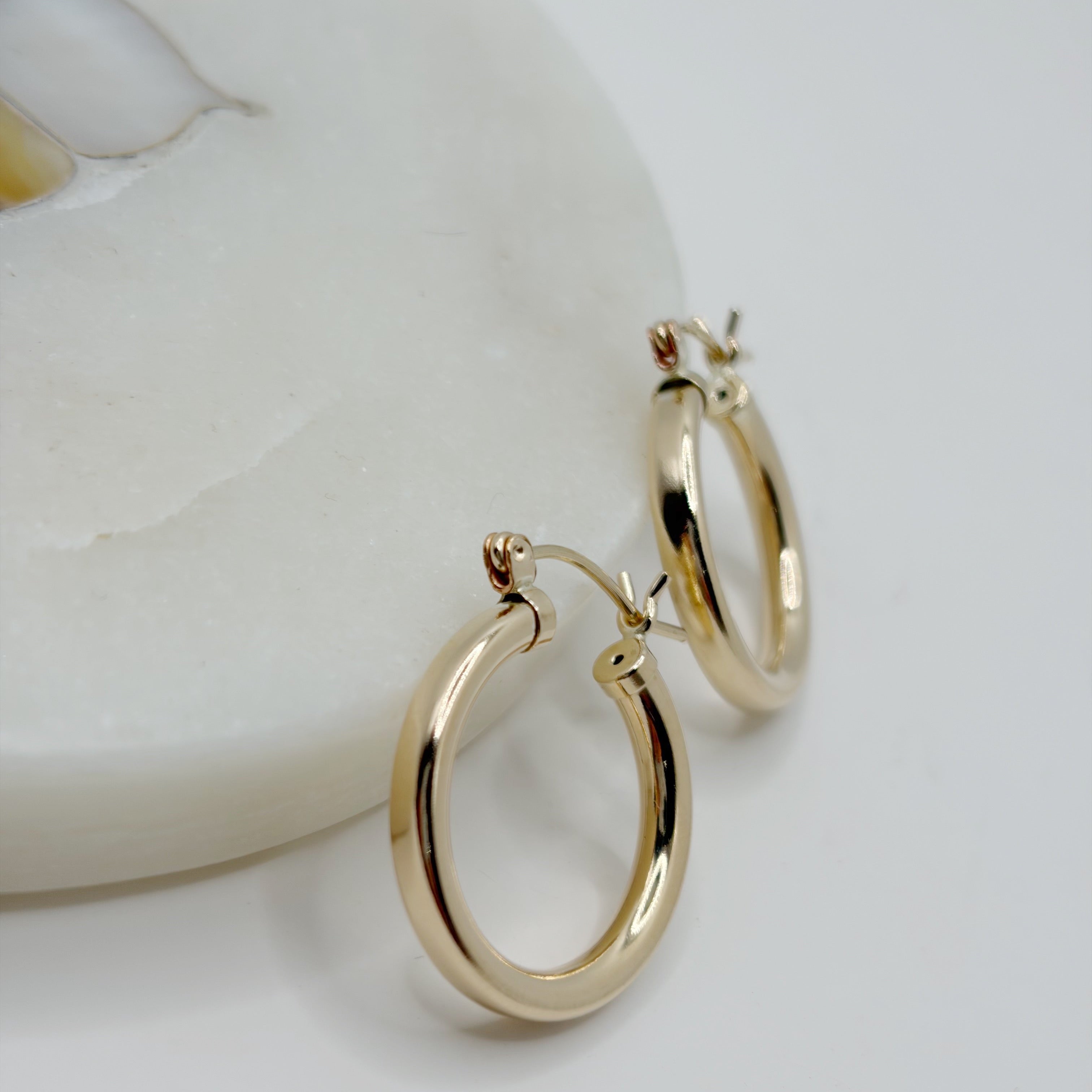 14k gold-filled hoops thick