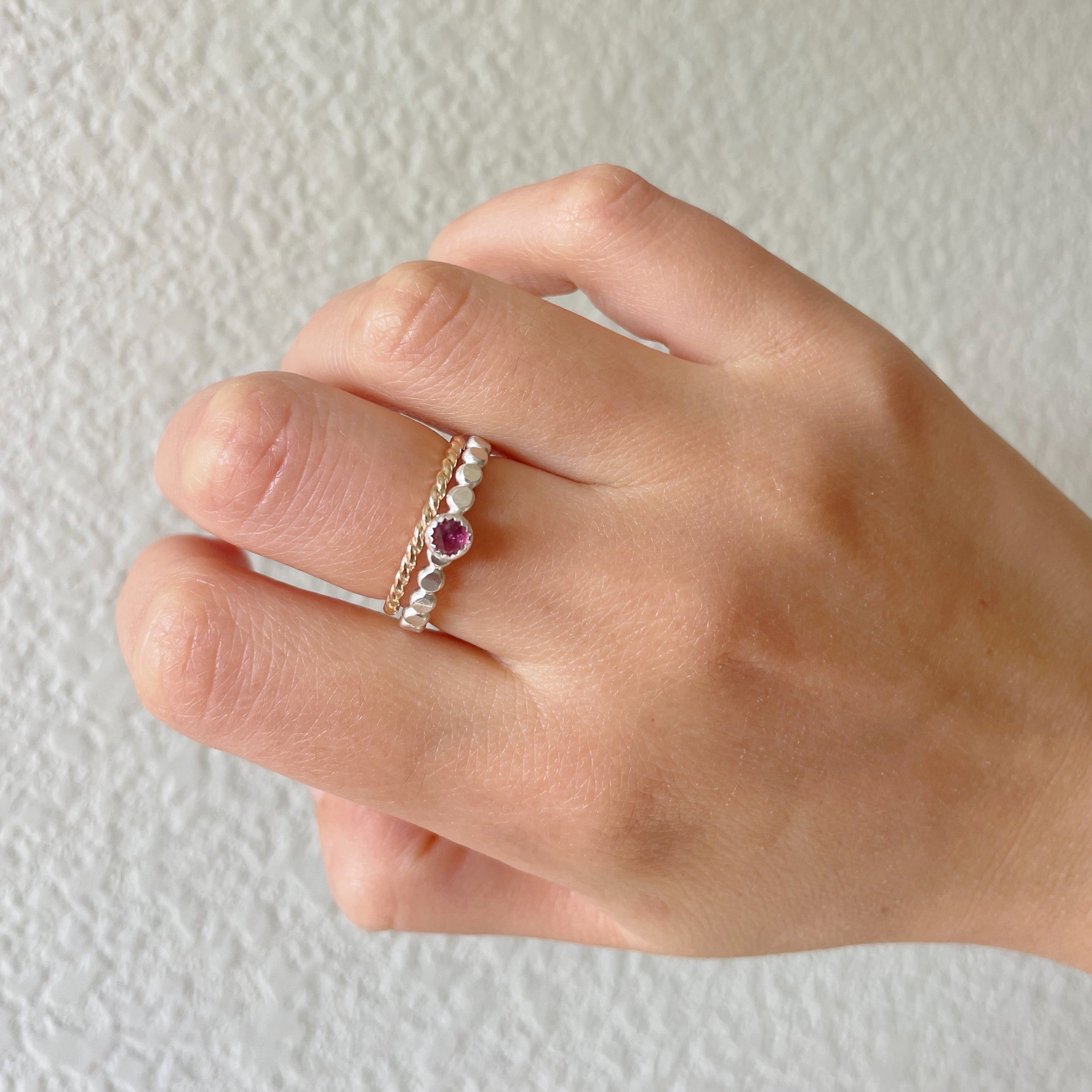 Silver Pink Tourmaline Ring