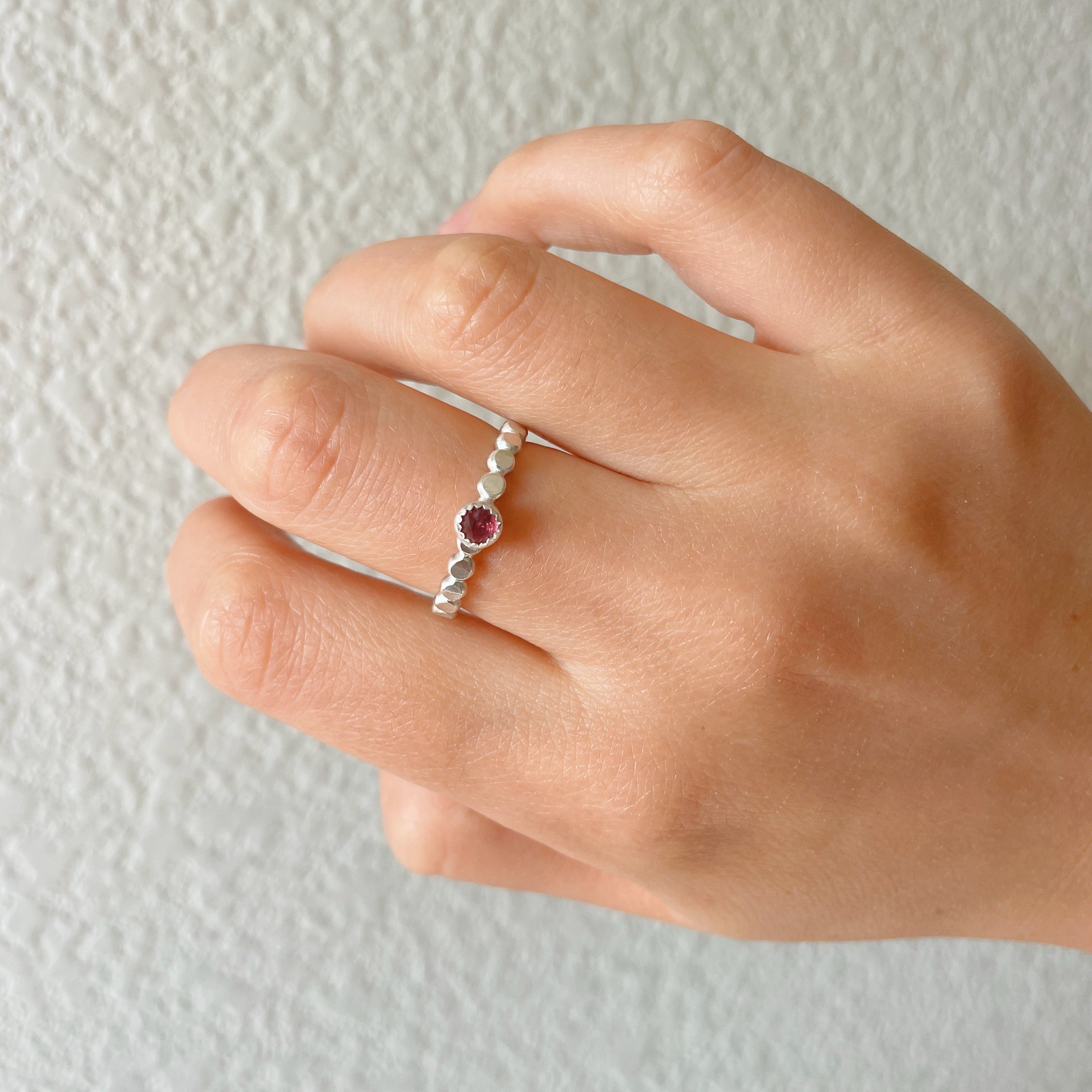 Silver Pink Tourmaline Ring