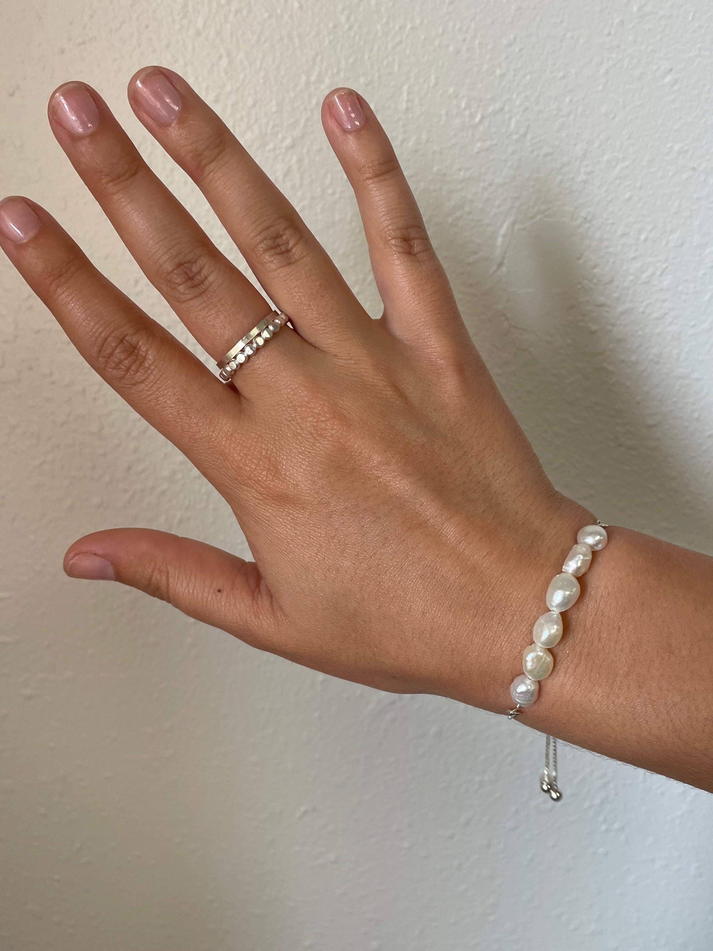 Triple Pearl Silver Bracelet