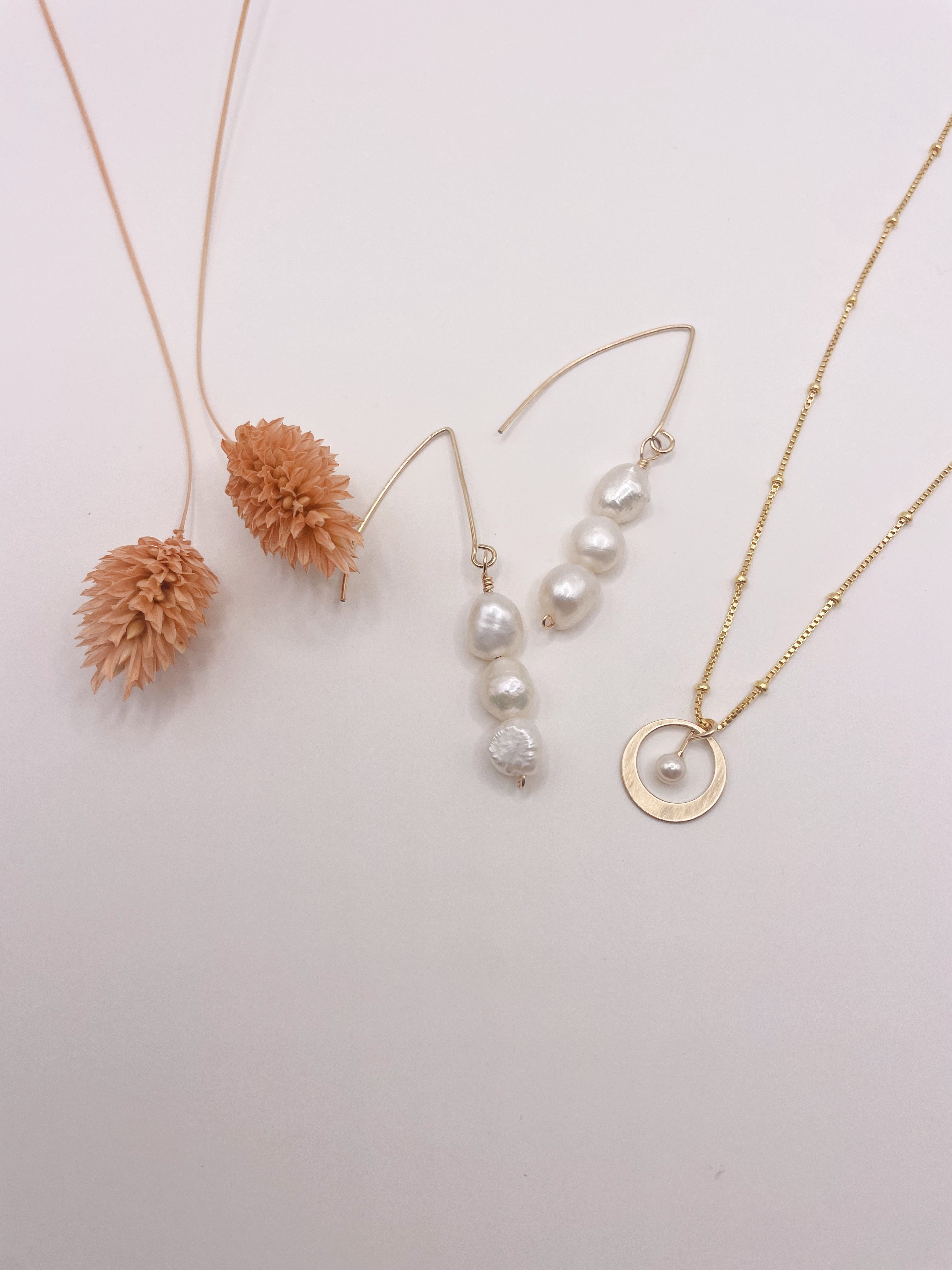 Triple Pearl Earrings