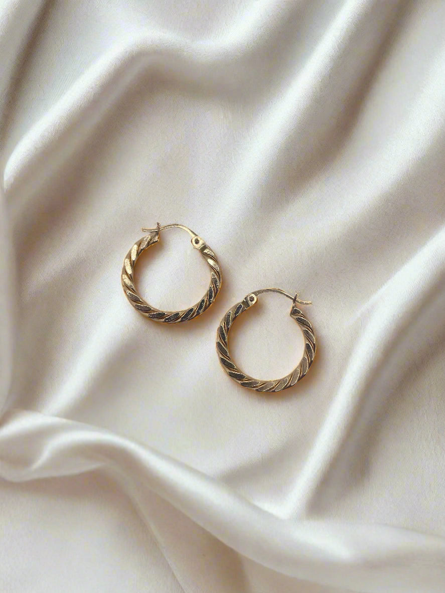 Gold Twist Hoops