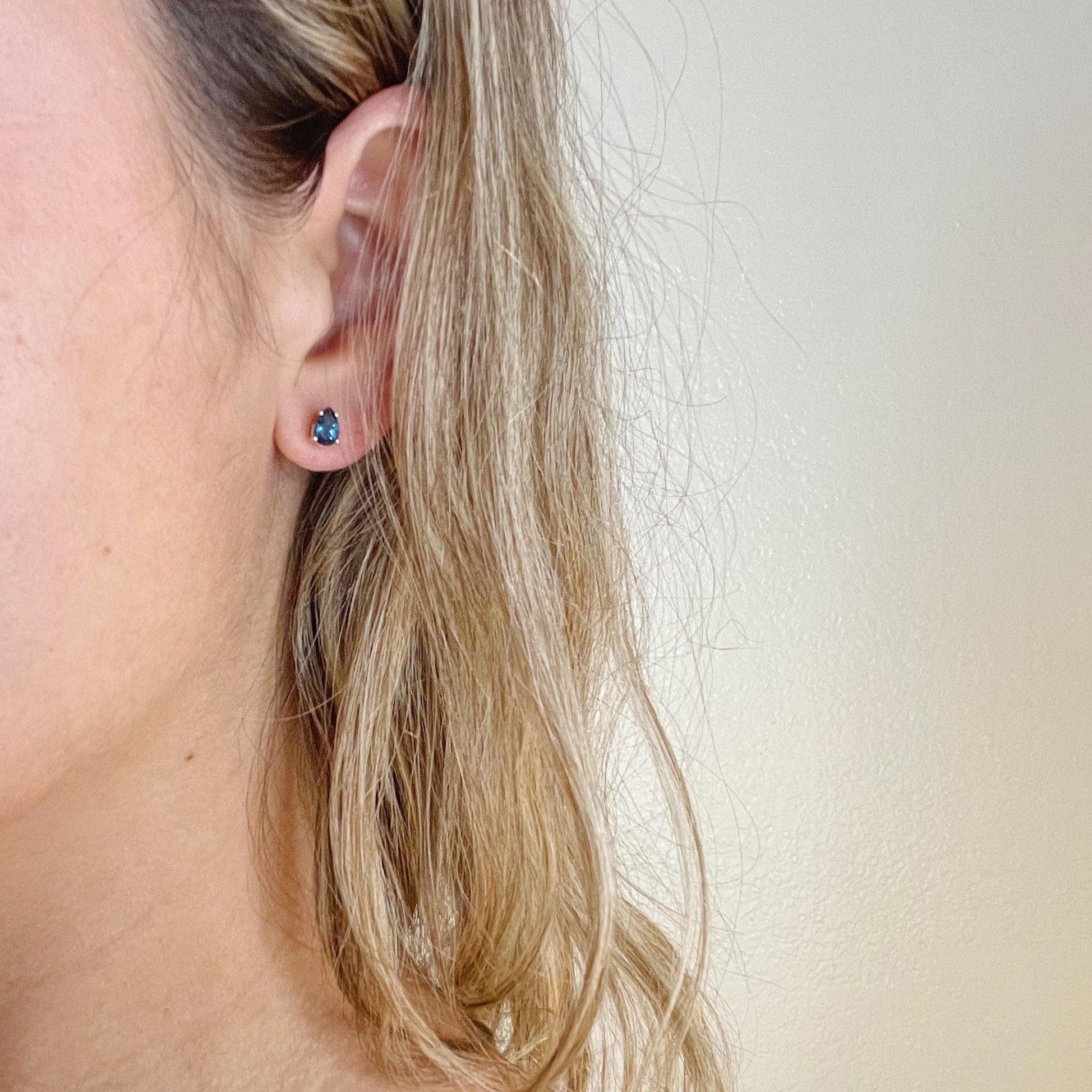 Pear Shaped London Blue Topaz Earrings