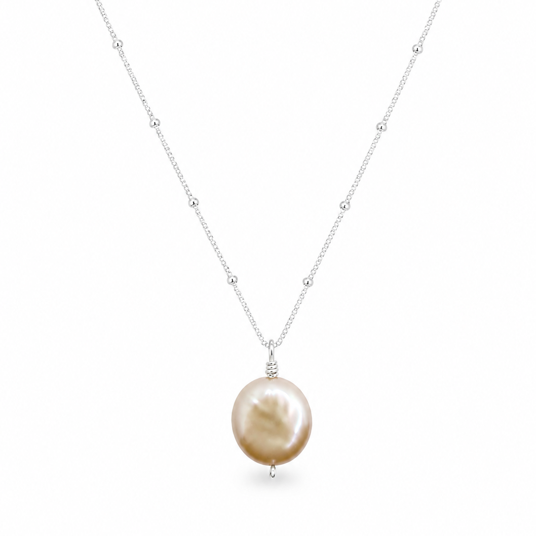 Round pink pearl necklace
