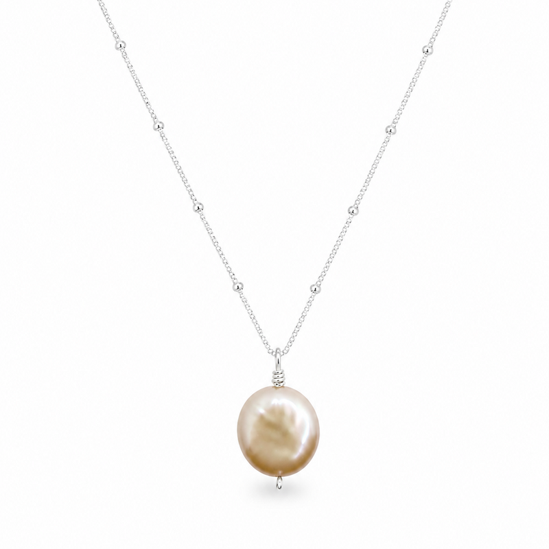 Round pink pearl necklace