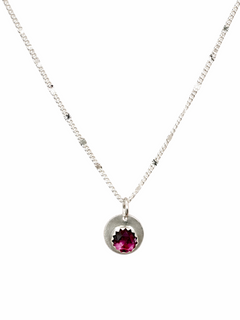 Rose cut Rhodolite Garnet Necklace Silver