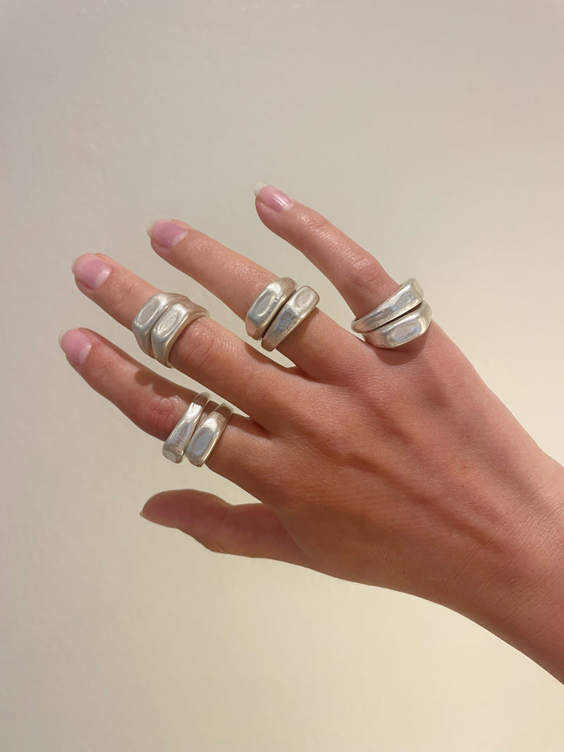 Organic style thick signet rings