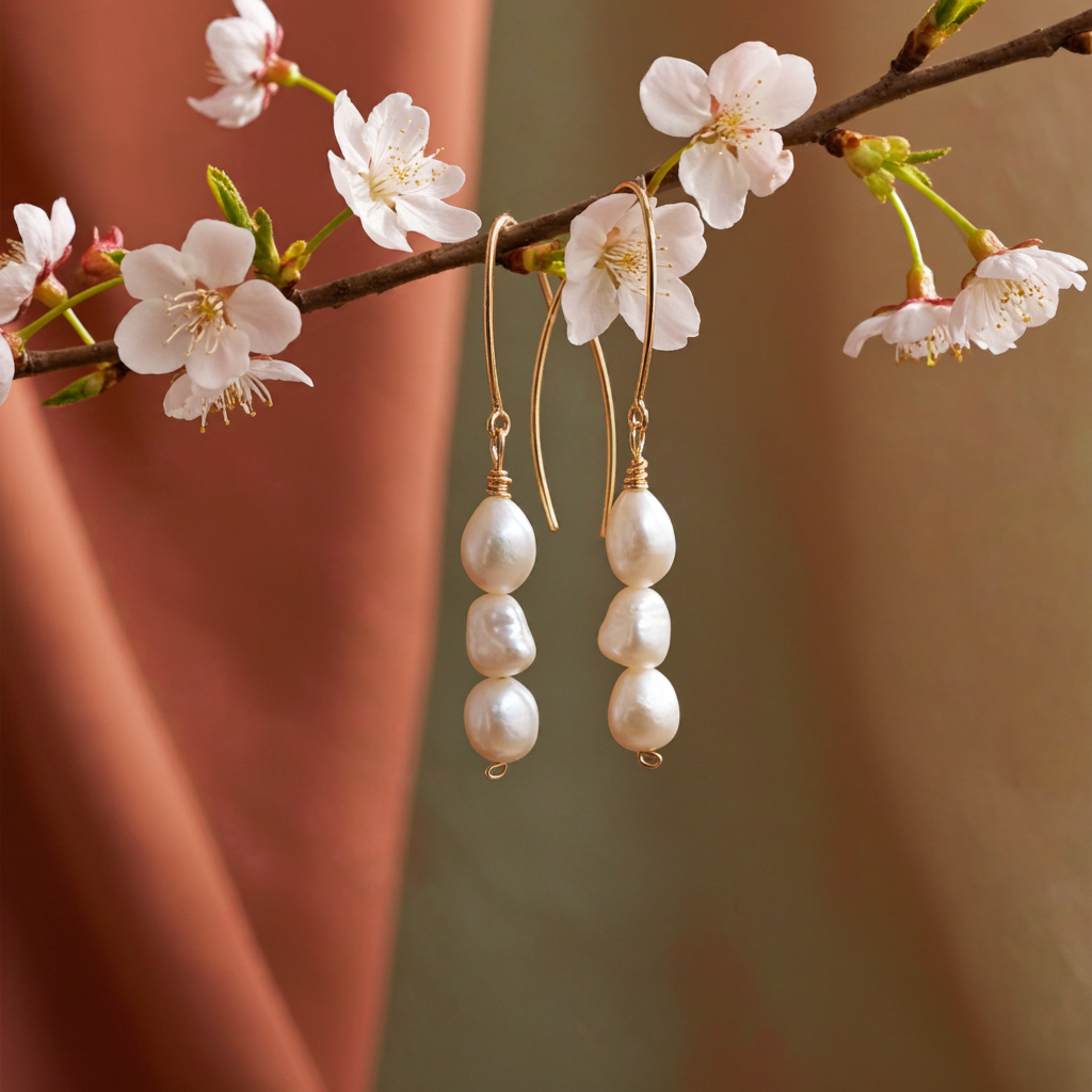 Triple Pearl Earrings