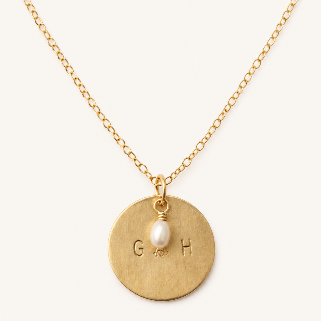 unique gold custom initials pendant 