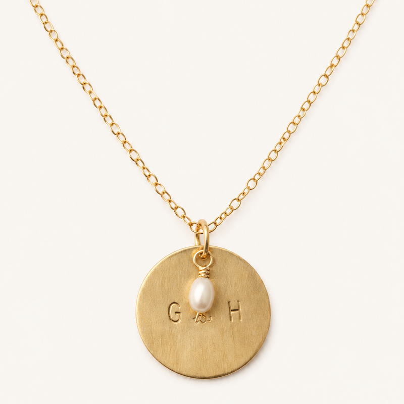 unique gold custom initials pendant 