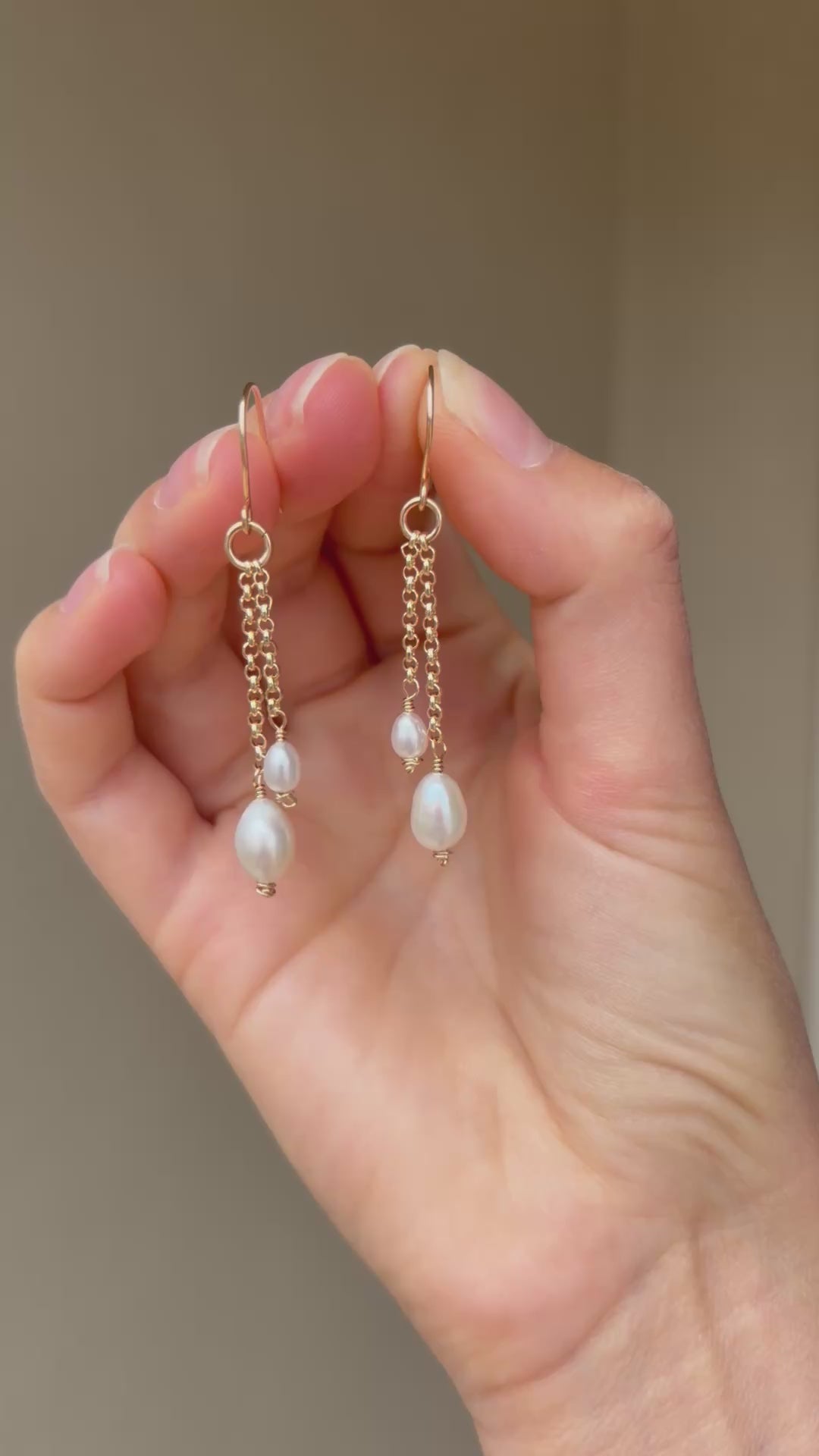 Modern Bridal Pearl Earrings