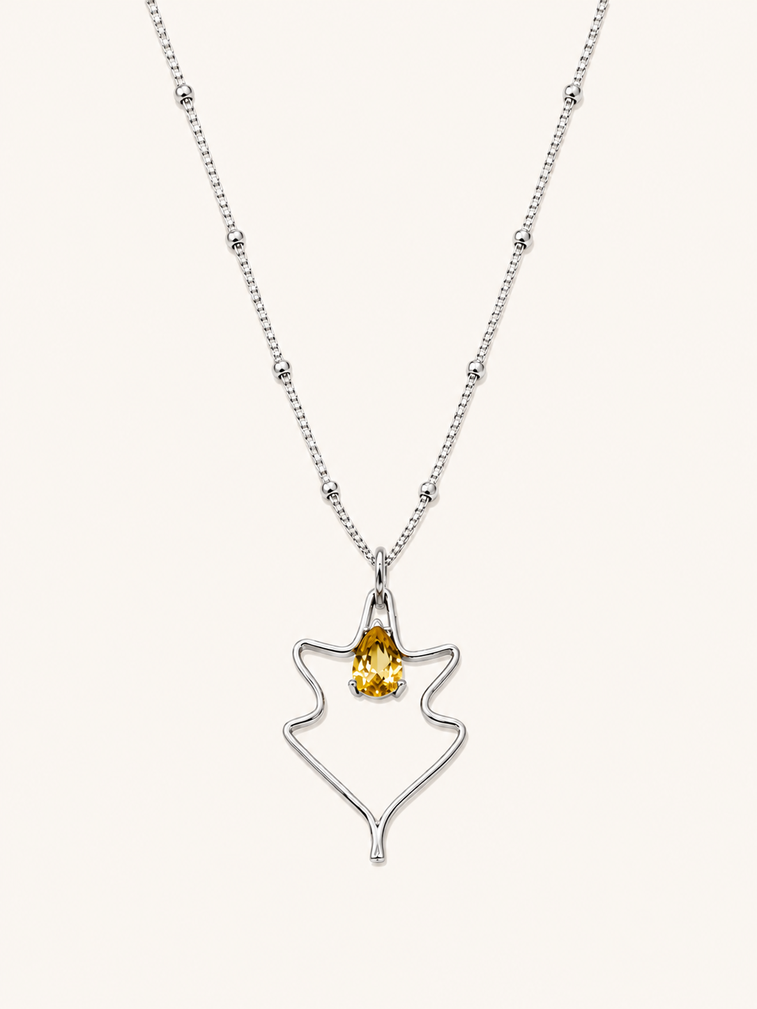 Citrine Fall Leaf Necklace