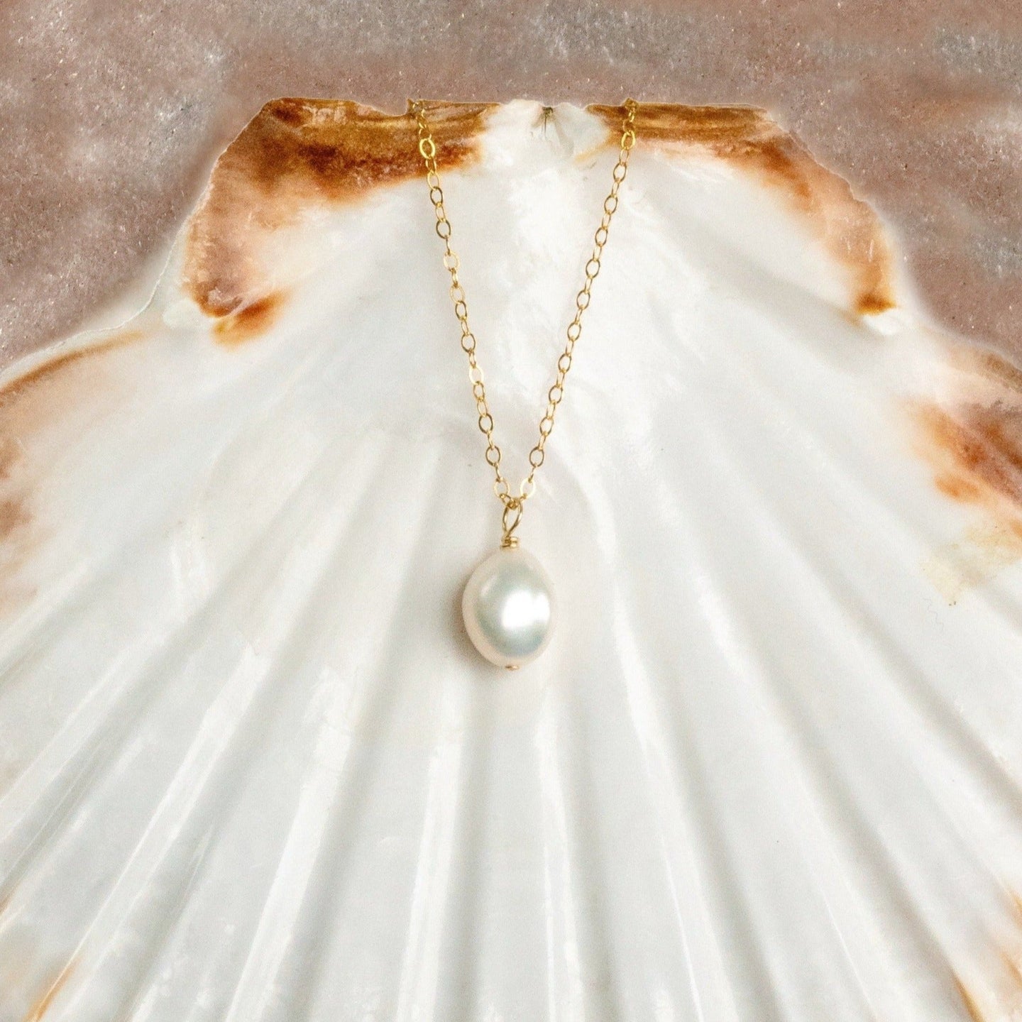 Classic Pearl Necklace (Gold-filled or Sterling Silver)